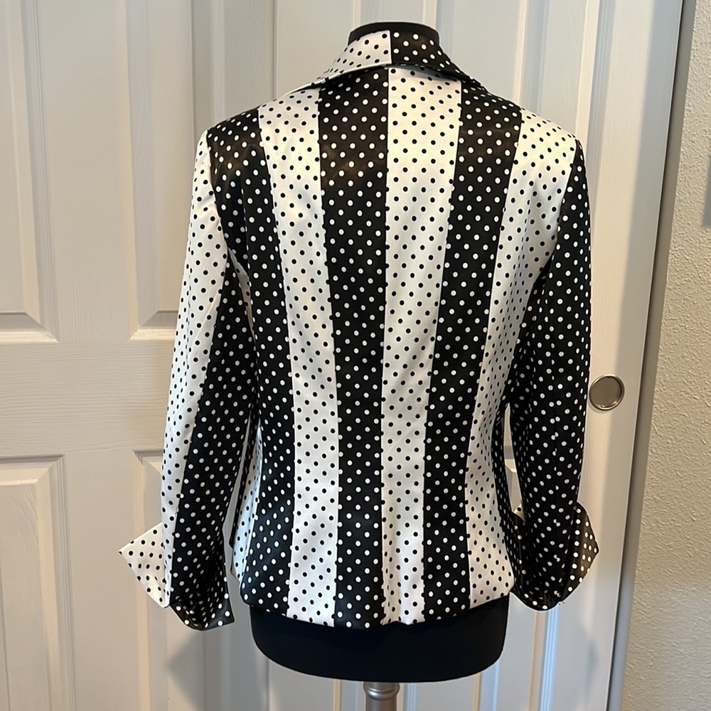Vintage black and white polka dots women’s blazer! Size 12 - Picture 3 of 6